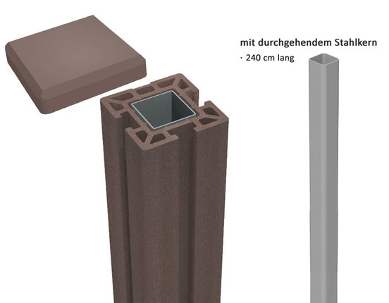 WPC/BPC terrasso Life Pfosten zum einbetonieren terrabraun L: 240 cm