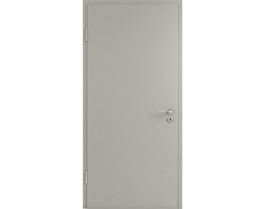 Wohnungstür mit Zarge CPL Silbergrau Brillant KKL II 32db Rundkante