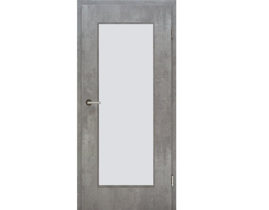 Zimmertür mit Zarge CPL Concrete LA 16/20 Lichtausschnitt Eckkante