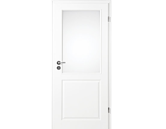 Zimmertür mit Zarge Narva 3F LA-1G weißlack Lichtausschnitt Rundkante