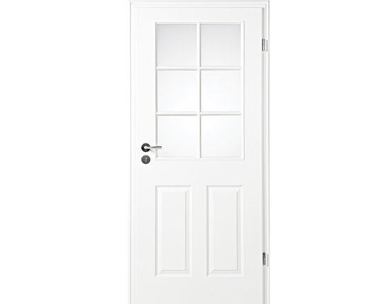 Zimmertür mit Zarge Narva 4F LA-6G weißlack Lichtausschnitt Eckkante