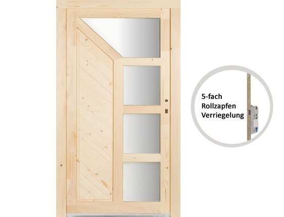 Nebentür Mehrzwecktür Hausnebeneingangstür Holz Fichte roh Mod. Wasenberg / SIZE