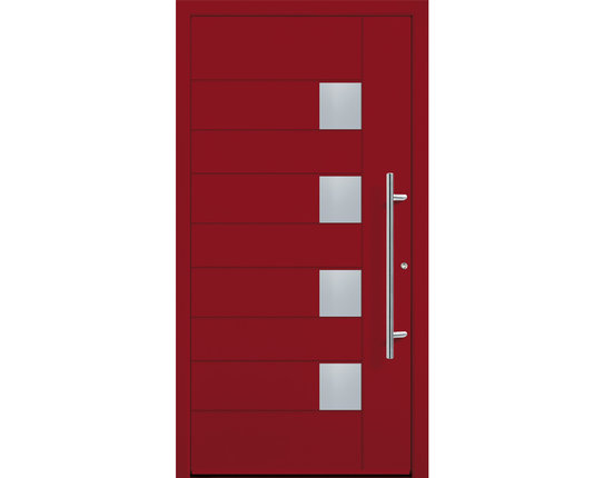 Groke Aluminium Haustür A12312 Glas-/Farbauswahl Blendrahmen gerundet