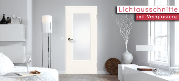 Weiße CPL Türen mit Lichtausschnitt für ein freundliches Wohnambiente